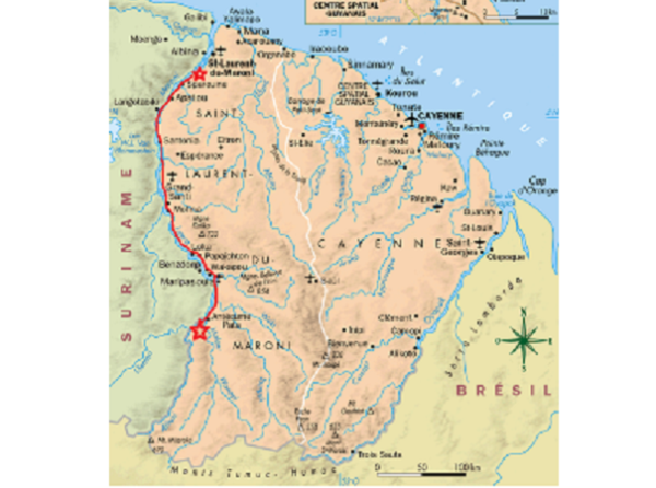Cartographie maroni pirogue du droit